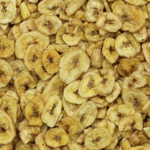 Biologische bananenchips